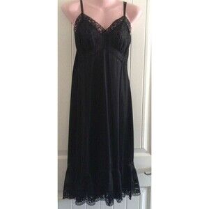 Vintage Van Raalte Women's Full Slip 32 Opaquelon Floral Lace Accordion Pleats